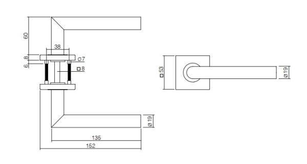 ProGriff TD-T-Form QRG auf Rosette– Edelstahl